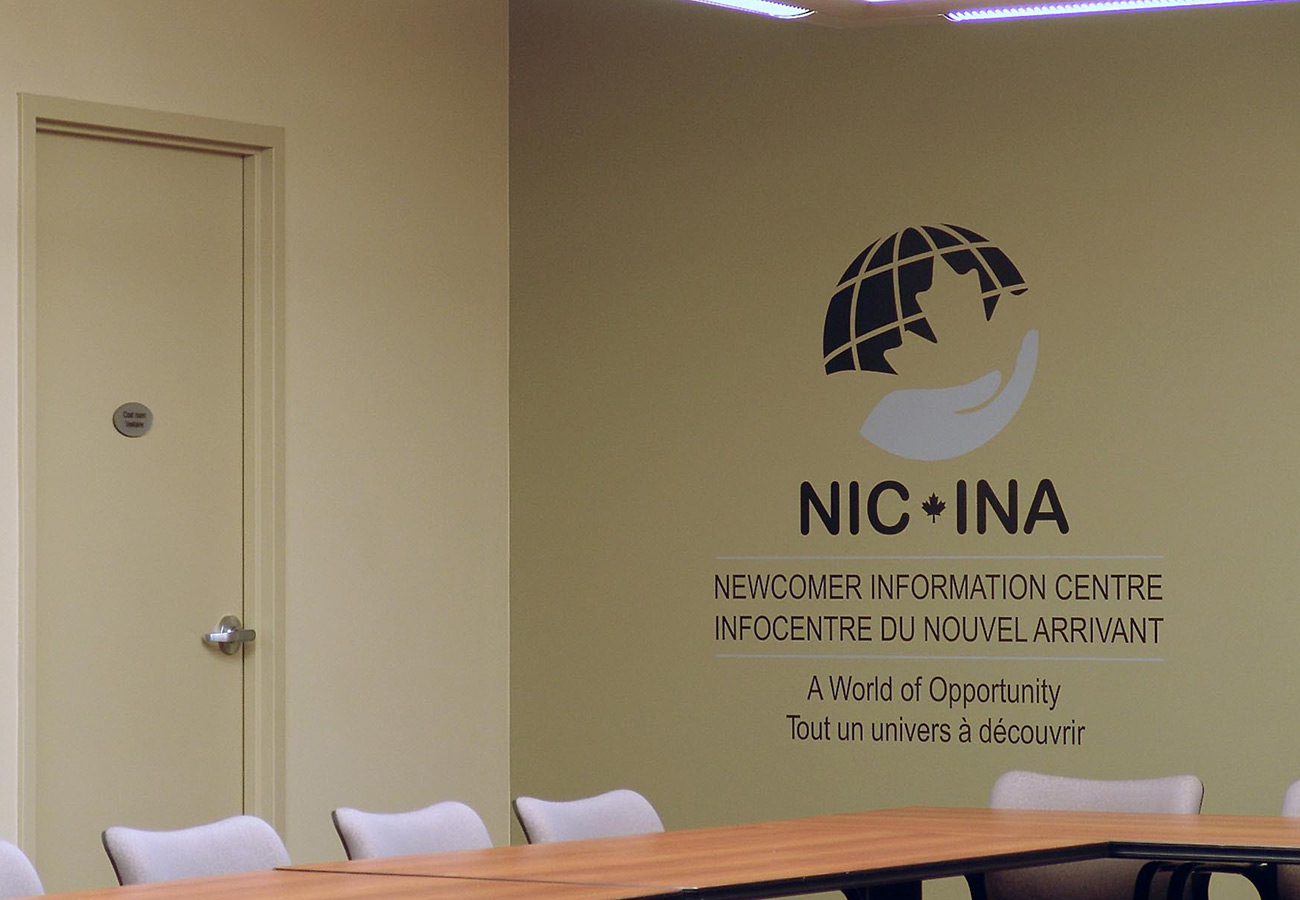 YMCA-YWCA Newcomer Information Centre, Ottawa, boardroom signage